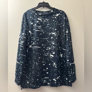 Navy and White Splatter Sweatshirt